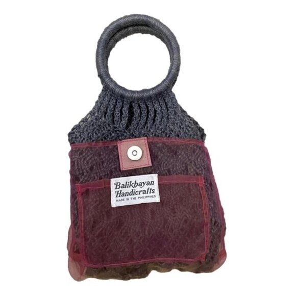 Vintage Handmade Woven Small Macrame Handbag - made in the Phillippines 🇵🇭 - Picture 5 of 7